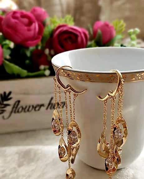 گوشواره آویز دار نگین دار